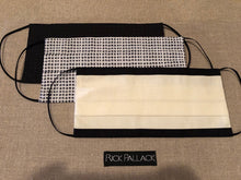 Load image into Gallery viewer, IVORY WITH BLACK TRIM BOARDERS / EXCLUSIVE ELEGANT LUXURY DESIGN / FINE COTTON