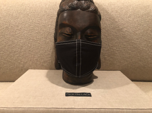 Load image into Gallery viewer, BLACK WITH WHITE STITCHING / LUXURY COTTON STRETCH TWILL / CUSTOM MADE