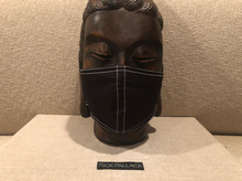 Load image into Gallery viewer, BLACK WITH WHITE STITCHING / LUXURY COTTON STRETCH TWILL / CUSTOM MADE