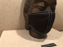 Load image into Gallery viewer, BLACK WITH WHITE STITCHING / LUXURY COTTON STRETCH TWILL / CUSTOM MADE