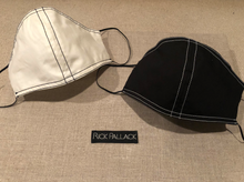 Load image into Gallery viewer, BLACK WITH WHITE STITCHING / LUXURY COTTON STRETCH TWILL / CUSTOM MADE