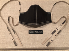 Load image into Gallery viewer, BLACK LUXURY COTTON WITH ITALIAN LINEN TIES / TAN STITCHING / CUSTOM MADE