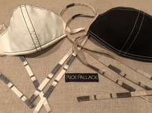 Load image into Gallery viewer, CREAM LUXURY COTTON WITH ITALIAN LINEN TIES / BLACK STITCHING / CUSTOM MADE