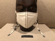 Load image into Gallery viewer, CREAM LUXURY COTTON WITH ITALIAN LINEN TIES / BLACK STITCHING / CUSTOM MADE