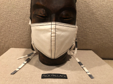 Load image into Gallery viewer, CREAM LUXURY COTTON WITH ITALIAN LINEN TIES / BLACK STITCHING / CUSTOM MADE