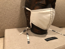 Load image into Gallery viewer, CREAM LUXURY COTTON WITH ITALIAN LINEN TIES / BLACK STITCHING / CUSTOM MADE