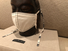 Load image into Gallery viewer, CREAM LUXURY COTTON WITH ITALIAN LINEN TIES / BLACK STITCHING / CUSTOM MADE