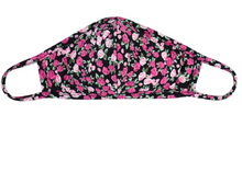 Load image into Gallery viewer, BLACK / PINK FLORAL JERSEY / FILTER POCKET + 2 FILTERS / ADULT / SMALL WOMENS