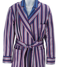 Load image into Gallery viewer, R P ROBE SHALL COLLAR OR SMOKING JACKET / ELEGANT STRIPES / 2 COLORS / BLUE STRIPE / PINK STRIPE