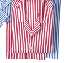 Load image into Gallery viewer, ROBE SHALL COLLAR / CUSTOM HABERDASHERY STRIPES / LIGHT BLUE / NAVY / BLACK / PURPLE / PINK / RED / CAMEL / BROWN / ORANGE / GREEN