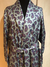 Load image into Gallery viewer, R P LUXURY SILK ROBE / MEDIUM - LARGE / HAND MADE IN ENGLAND / LIMITED EDITION PAISLEY DESIGN