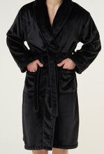 Load image into Gallery viewer, ROBE SHALL COLLAR / MEN / WOMEN / LUXE SOFT COZY / BLACK / NAVY / GREY / WHITE / MONOGRAMS