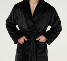 Load image into Gallery viewer, ROBE SHALL COLLAR / MEN / WOMEN / LUXE SOFT COZY / BLACK / NAVY / GREY / WHITE / MONOGRAMS