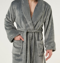 Load image into Gallery viewer, ROBE SHALL COLLAR / MEN / WOMEN / LUXE SOFT COZY / BLACK / NAVY / GREY / WHITE / MONOGRAMS