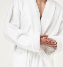 Load image into Gallery viewer, ROBE SHALL COLLAR / MEN / WOMEN / LUXE SOFT COZY / BLACK / NAVY / GREY / WHITE / MONOGRAMS