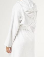 Load image into Gallery viewer, R P LUXURY ROBE WITH HOOD / COTTON TERRY / MEN / WOMEN / BLACK / WHITE / MONOGRAMS