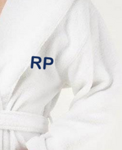 Load image into Gallery viewer, R P LUXURY ROBE HOODED / COTTON TERRY / MEN / WOMEN / BLACK / WHITE / MONOGRAMS