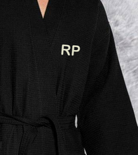 Load image into Gallery viewer, R P LUXURY ROBE KIMONO / WAFFEL WEAVE / MEN / WOMEN / BLACK / WHITE / MONOGRAMS