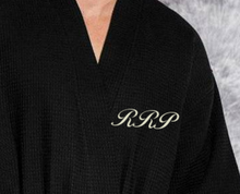 Load image into Gallery viewer, R P LUXURY ROBE KIMONO / WAFFEL WEAVE / MEN / WOMEN / BLACK / WHITE / MONOGRAMS