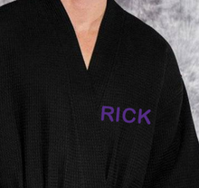 Load image into Gallery viewer, R P LUXURY ROBE KIMONO / WAFFEL WEAVE / MEN / WOMEN / BLACK / WHITE / MONOGRAMS