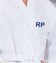 Load image into Gallery viewer, R P LUXURY ROBE KIMONO / WAFFEL WEAVE / MEN / WOMEN / BLACK / WHITE / MONOGRAMS