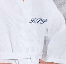 Load image into Gallery viewer, R P LUXURY ROBE KIMONO / WAFFEL WEAVE / MEN / WOMEN / BLACK / WHITE / MONOGRAMS