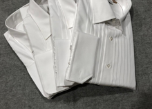 Load image into Gallery viewer, R P SHIRT / TUXEDO WIDE PLEATS / BUTTONS OR STUD FRONT / MONOGRAMS