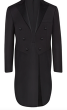 Load image into Gallery viewer, R P TUXEDO FORMAL FULL DRESS TAILS BLACK / SATIN PEAK LAPEL
