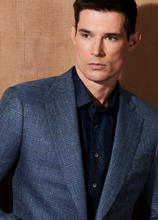 Load image into Gallery viewer, R P SPORTS JACKET / SOFT JACKET / BROWN + GREY WINDOWPANE / WOOL + SILK / SLIM FIT