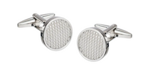 Load image into Gallery viewer, R P CUFF LINKS / SILVER TEXTURE ROUND DESIGN