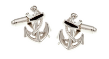 Load image into Gallery viewer, R P CUFF LINKS / SILVER ANCHOR NAUTICAL DESIGN
