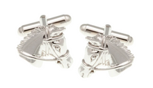Load image into Gallery viewer, R P CUFF LINKS / SILVER HORSE EQUESTRIAN DESIGN