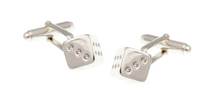 Load image into Gallery viewer, R P CUFF LINKS / SILVER CASINO SIX SIDED DICE DESIGN