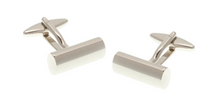 Load image into Gallery viewer, R P CUFF LINKS / SILVER ELLIPTICAL TUBE DESIGN