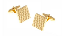 Load image into Gallery viewer, R P CUFF LINKS / GOLD SQUARE DESIGN