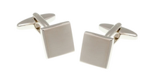 Load image into Gallery viewer, R P CUFF LINKS / SILVER BRUSHED FINISH SQUARE DESIGN / MAY BE ENGRAVED