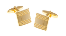 Load image into Gallery viewer, R P CUFF LINKS / GOLD ENGRAVED SQUARE DESIGN