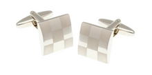 Load image into Gallery viewer, R P CUFF LINKS / SILVER CHESS BOARD SQUARE DESIGN