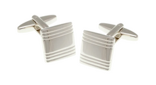 Load image into Gallery viewer, R P CUFF LINKS / SILVER ENGRAVED SQUARE DESIGN