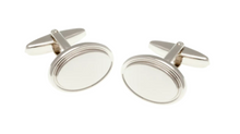 Load image into Gallery viewer, R P CUFF LINKS / SILVER OVAL DESIGN