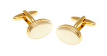 Load image into Gallery viewer, R P CUFF LINKS / GOLD OVAL DESIGN