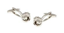 Load image into Gallery viewer, R P CUFF LINKS / SILVER WOVEN KNOT DESIGN