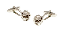 Load image into Gallery viewer, R P CUFF LINKS / SILVER WOVEN KNOT DESIGN