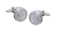 Load image into Gallery viewer, R P CUFF LINKS / SILVER / MOTHER OF PEARL DESIGN