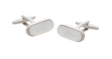 Load image into Gallery viewer, R P CUFF LINKS / SILVER / MOTHER OF PEARL DESIGN
