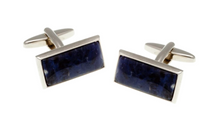 Load image into Gallery viewer, R P CUFF LINKS / SILVER / BLUE SODALITE RECTANGLE DESIGN