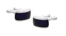 Load image into Gallery viewer, R P CUFF LINKS / SOLID STERLING SILVER / BLACK ONYX DESIGN
