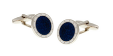 Load image into Gallery viewer, R P LINKS / SILVER / NAVY WITH WHITE RIM ENAMEL DESIGN