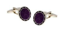 Load image into Gallery viewer, R P LINKS / SILVER / PURPLE WITH NAVY RIM ENAMEL DESIGN