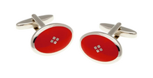 Load image into Gallery viewer, R P LINKS / SILVER / RED ENAMEL OVAL DESIGN